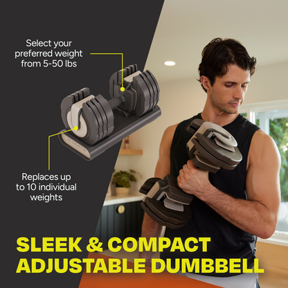 Centr Smart Stack 50 Adjustable Dumbbells (Pair) + Smart Rack