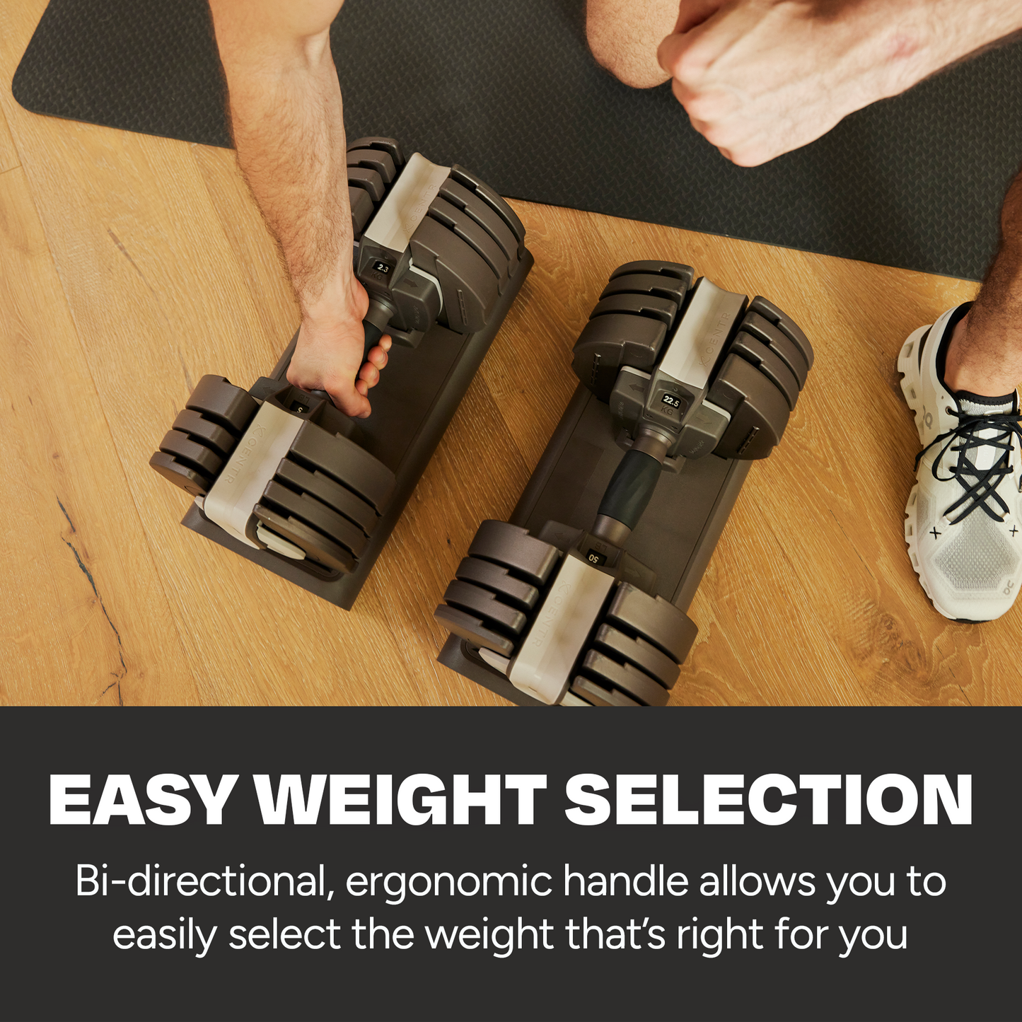 Centr Smart Stack 50 Adjustable Dumbbells (Pair) + Smart Rack