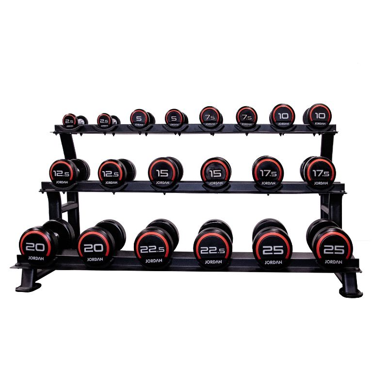 JORDAN 10 Pair Dumbbell Rack (3 tier)