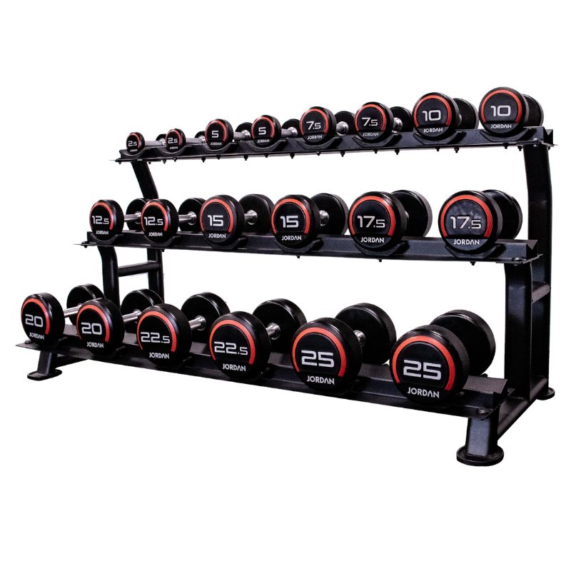 JORDAN 10 Pair Dumbbell Rack (3 tier)