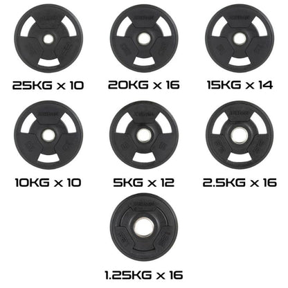 JORDAN Rubber Tri-Grip Olympic Weight Plates