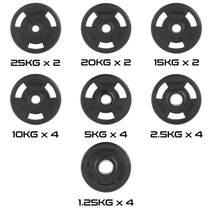 JORDAN Rubber Tri-Grip Olympic Weight Plates