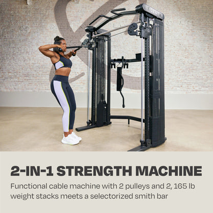 Centr 3 Home Gym Functional Trainer (with Selectorised Smith Machine)