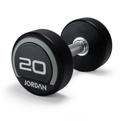 JORDAN Rubber Dumbbells - Up to 70kg (Grey)