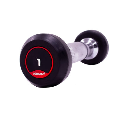 JORDAN Rubber Dumbbells - Up to 70kg (Red)