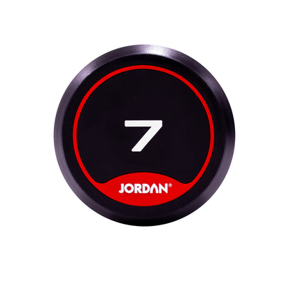 JORDAN Rubber Dumbbells - Up to 70kg (Red)