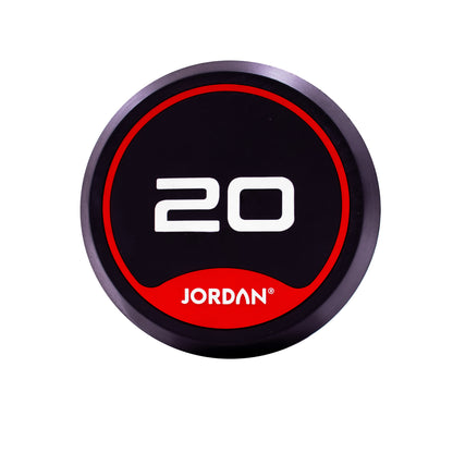 JORDAN Rubber Dumbbells - Up to 70kg (Red)